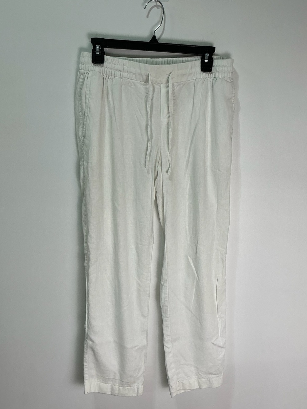 Old Navy White Linen Blend Boho Style Straight-Leg Pants - Picture 4 of 6